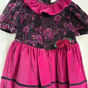 Elegant Pink Floral Kids Formal Dress